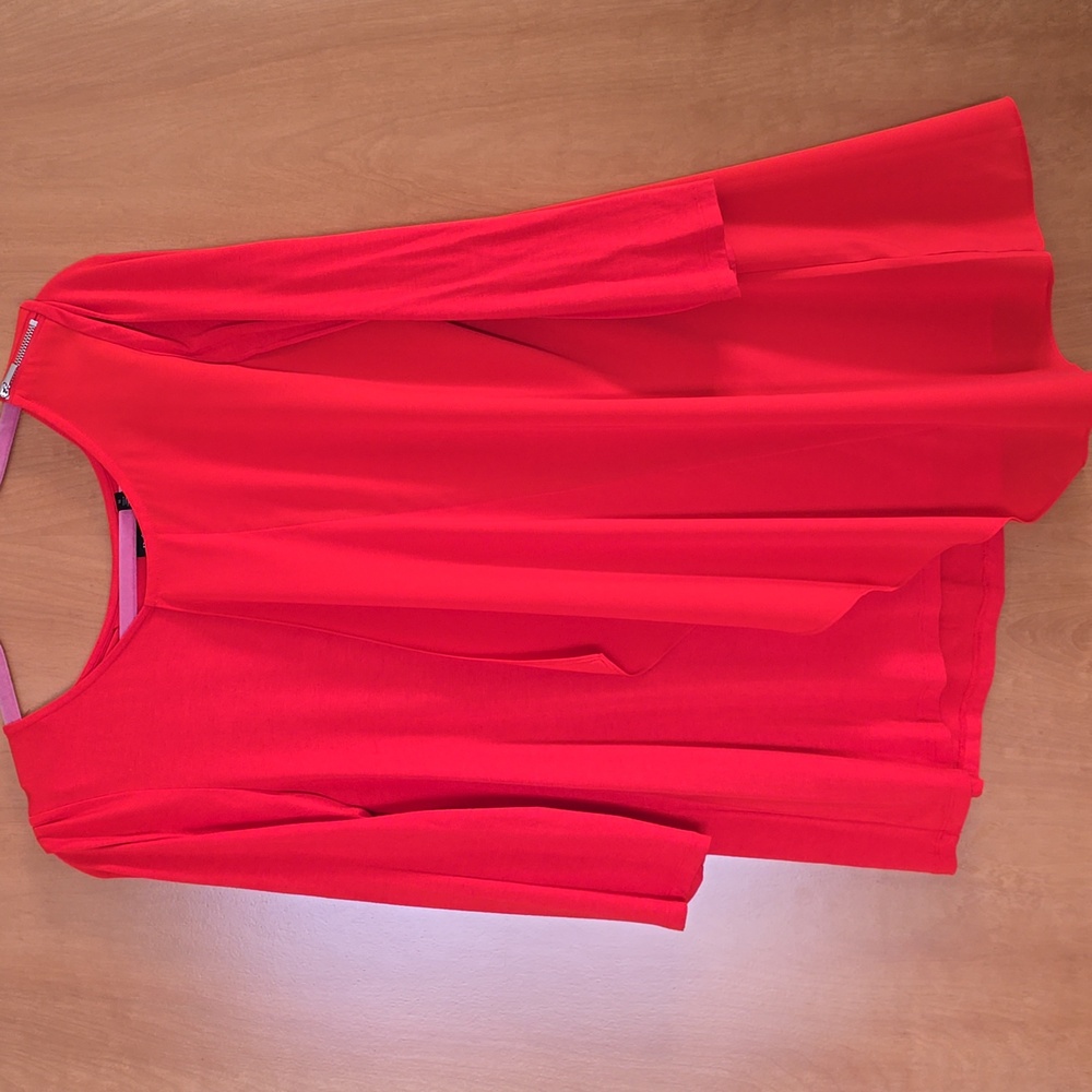 Rafaella Vibrant Orange Flowy Blouse Size Medium